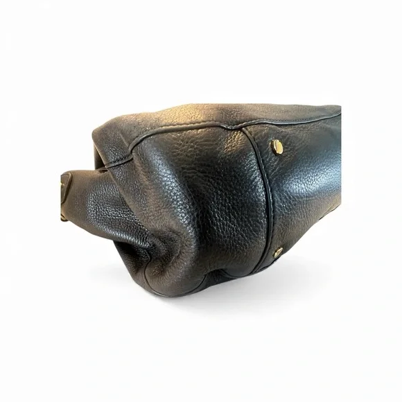 Tory Burch Amanda Black Leather Hobo Tote Bag Convertible Shoulder Crossbody - Picture 6 of 10